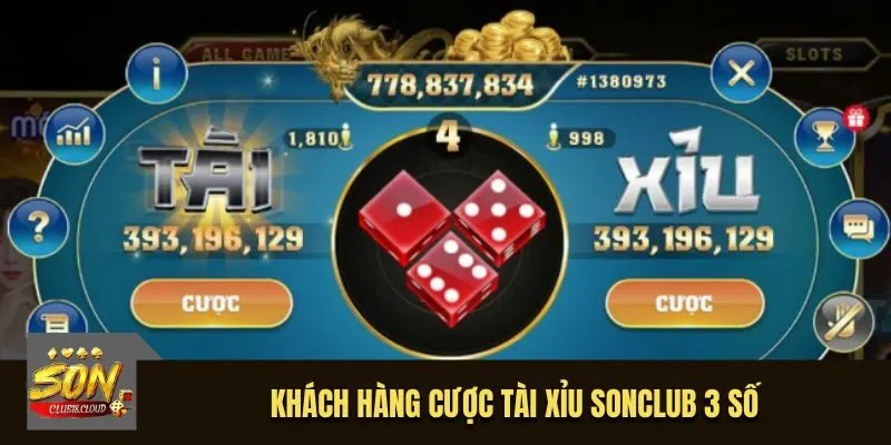 Khách hàng cược tài xỉu SonClub 3 số