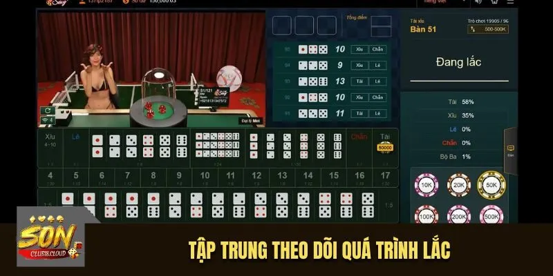Quan sát quá trình dealer lắc quân vị